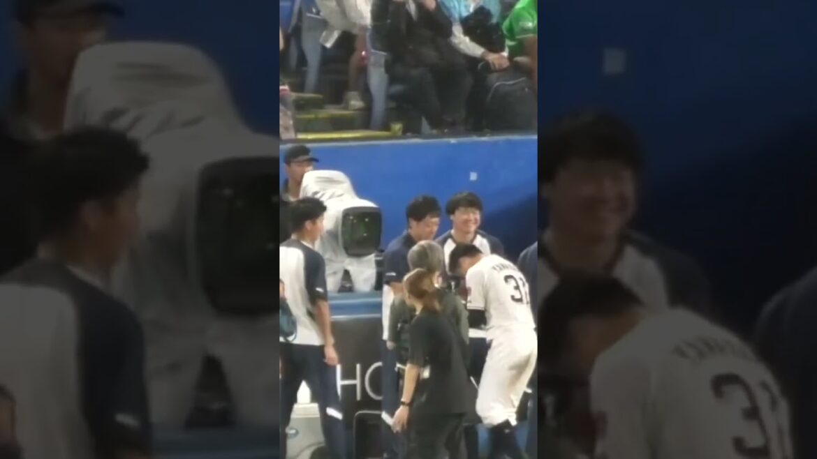 山崎晃大朗、渡邉スコアラーにパンチを叩き込むw #東京ヤクルトスワローズ #shorts