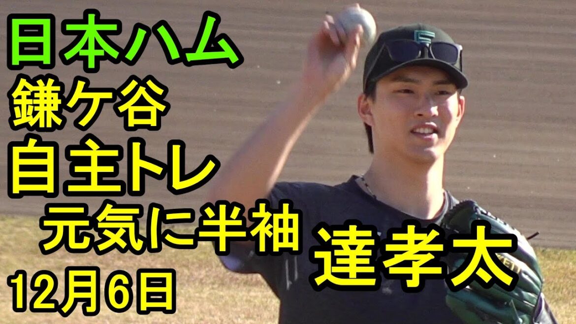 日本ハム鎌ケ谷自主トレ 達孝太、寒波の中半袖　有薗直輝スローイング再開2025.12.6
