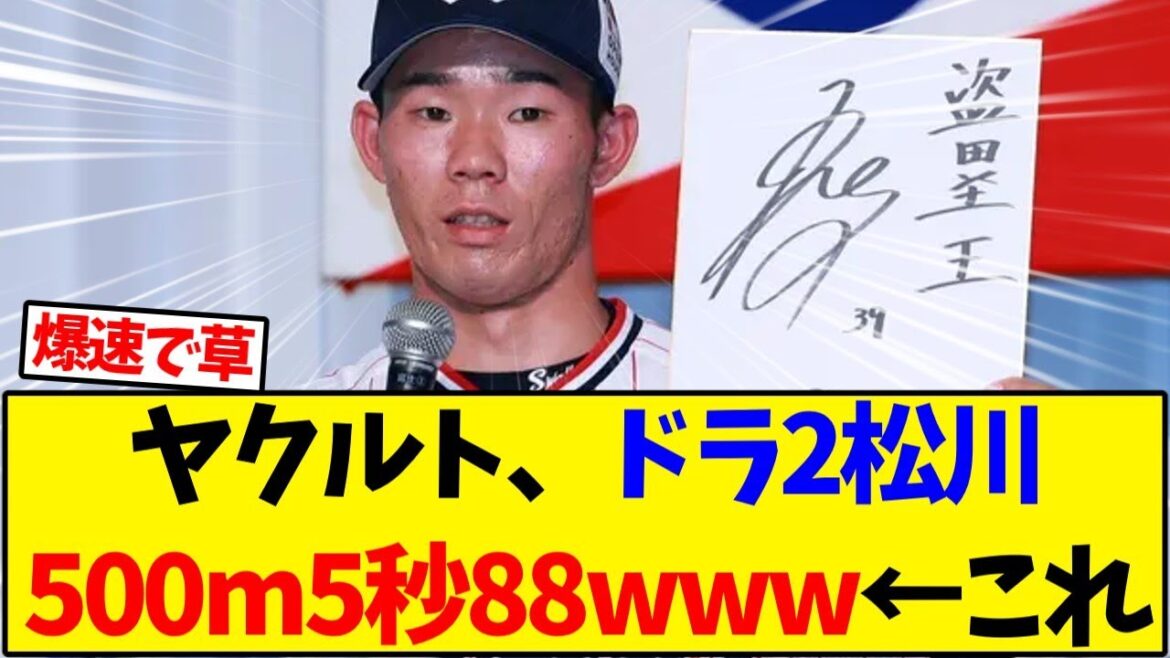 【ヤクルトスワローズ】ヤクルト・ドラ2松川、500m5秒88www←これ【野球反応集】 【ヤクルトスワローズ】ヤクルト・ドラ2松川、500m5秒88www←これ【野球反応集】