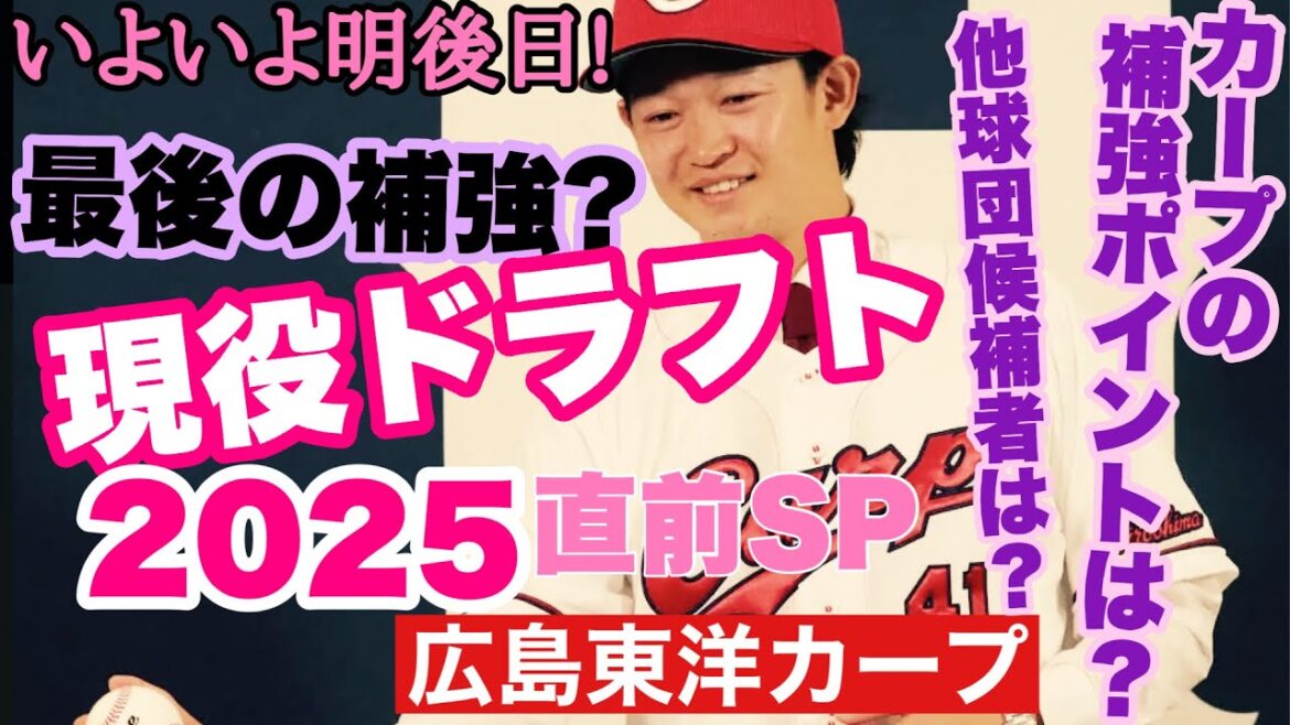 【広島東洋カープ】明後日は現役ドラフトです！　カープの補強ポイントを考えると、欲しい選手は自ずと決まってくるわけです　【遠藤淳志】【林晃汰】【大道温貴】【ケムナ誠】【塹江敦哉】【新井貴浩】【カープ】