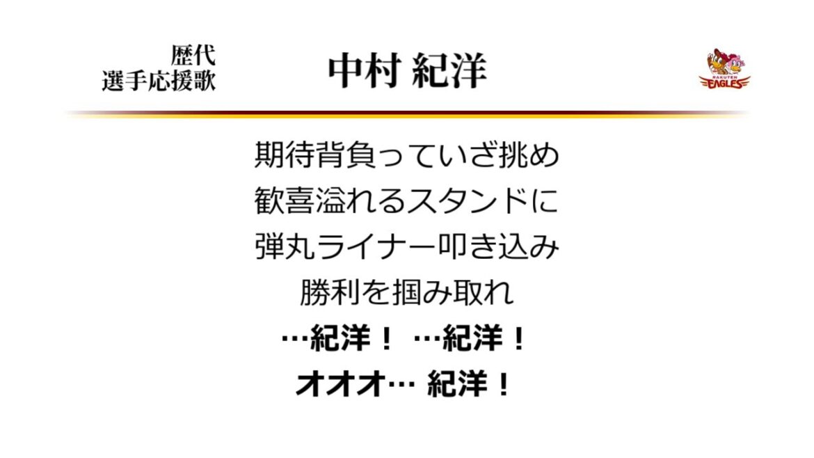 東北楽天ゴールデンイーグルス 中村紀洋 応援歌 [MIDI]
