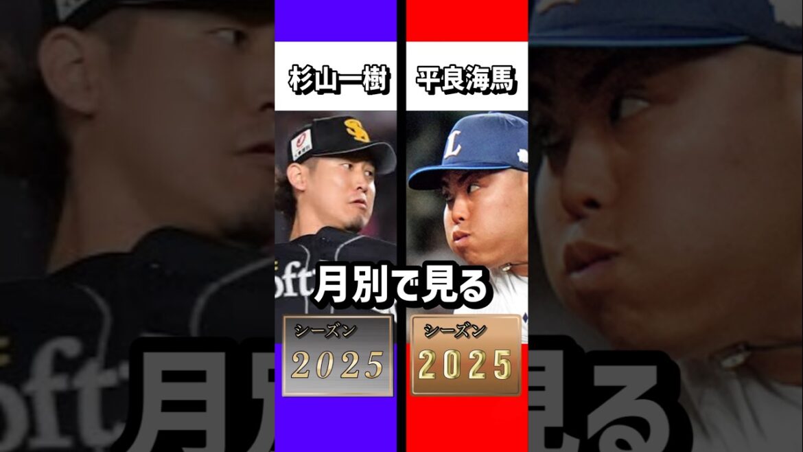 月別で見る杉山一樹・平良海馬#杉山一樹 #成績 #平良海馬 #セーブ王