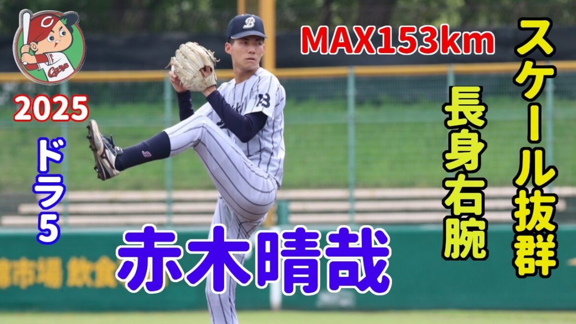 広島カープ2025ドラフト5位 赤木晴哉(佛教大) スケールの大きな長身本格派右腕！！