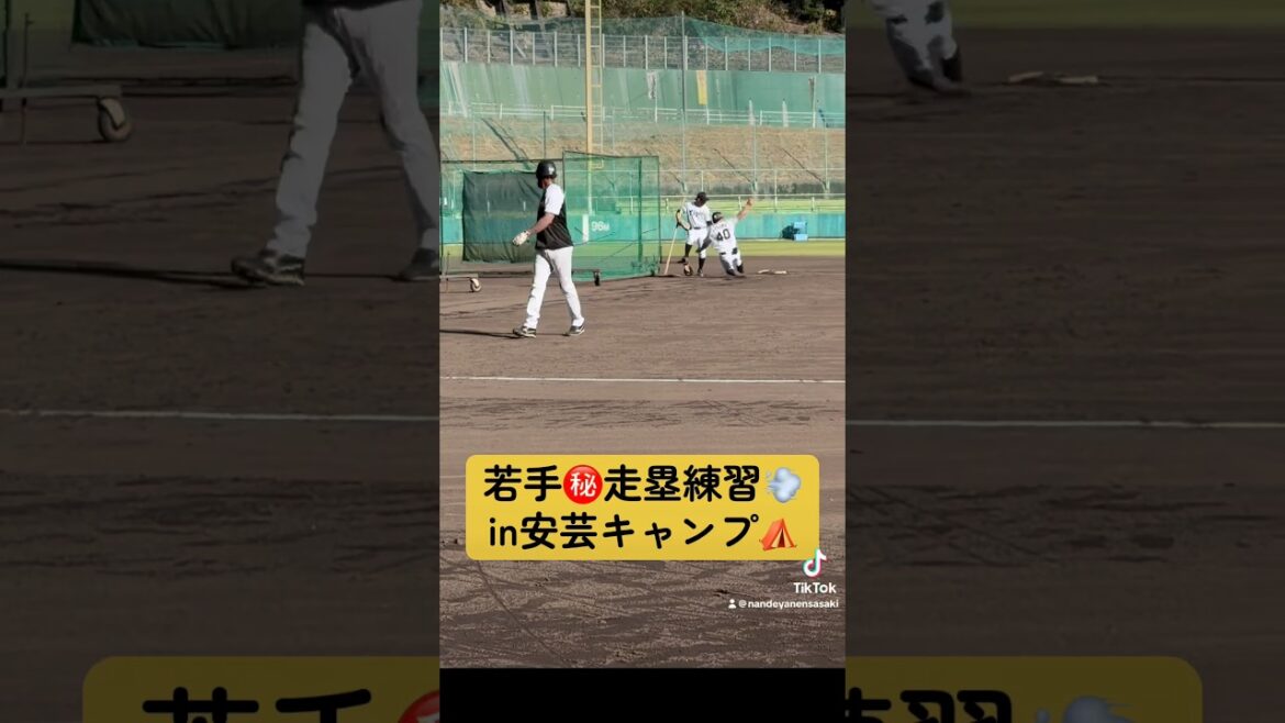 若手㊙️走塁練習in安芸キャンプ⛺️#阪神タイガース#阪神#高寺望夢 #前川右京 #井上広大
