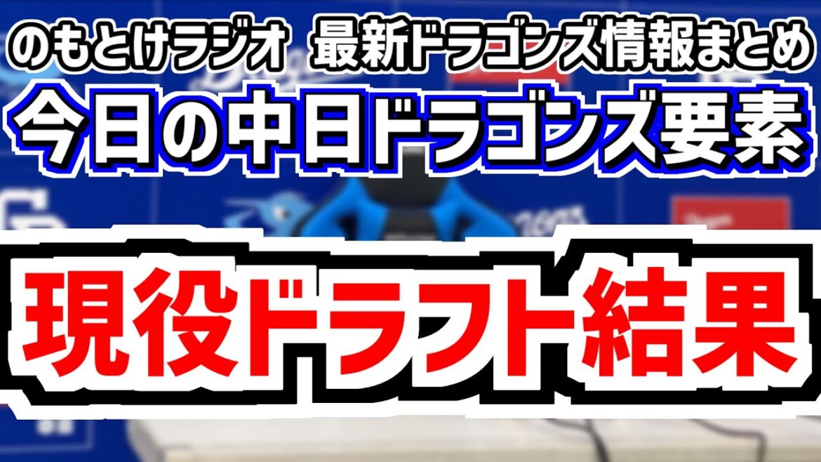 12月9日(火)　のもとけラジオ/今日の中日ドラゴンズ要素　現役ドラフト結果 中日は知野直人を獲得 濱将乃介がDeNAへ 他球団は？、外国人獲得！元西武のアルバート・アブレイユ！、中西ら背番号発表へ！
