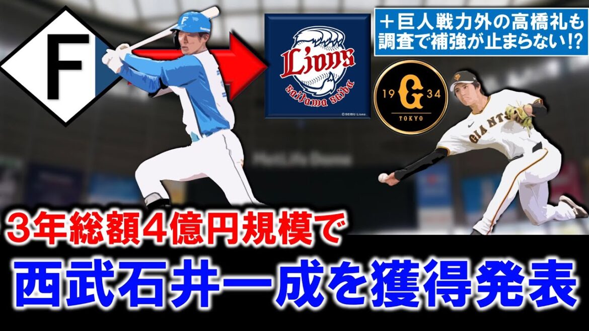 【補強が止まらない!?】西武が日本ハムからFA宣言の『石井一成』を3年総額4億円規模の大型契約で獲得発表!さらに巨人から戦力外になっている『高橋礼』の調査も判明で投手補強も開始へ! 【補強が止まらない!?】西武が日本ハムからFA宣言の『石井一成』を3年総額4億円規模の大型契約で獲得発表!さらに巨人から戦力外になっている『高橋礼』の調査も判明で投手補強も開始へ!