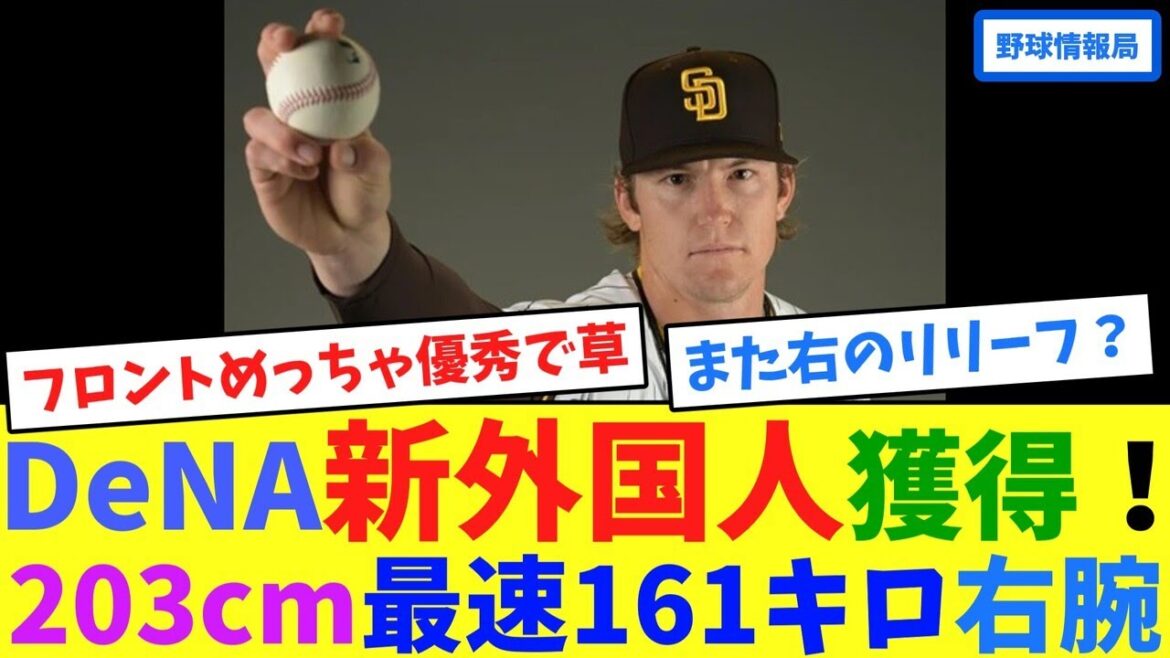 DeNA新外国人獲得!203cm最速161キロ右腕【ネット情報局】 DeNA新外国人獲得!203cm最速161キロ右腕【ネット情報局】