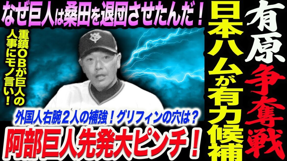 阿部巨人先発大ピンチ！有原争奪戦は日本ハムが有力候補！外国人右腕２人の補強！グリフィンの穴は？なぜ巨人は桑田を退団させたんだ！重鎮OBモノ言い！読売巨人軍 ジャイアンツ 巨人 GIANTS 阿部監督