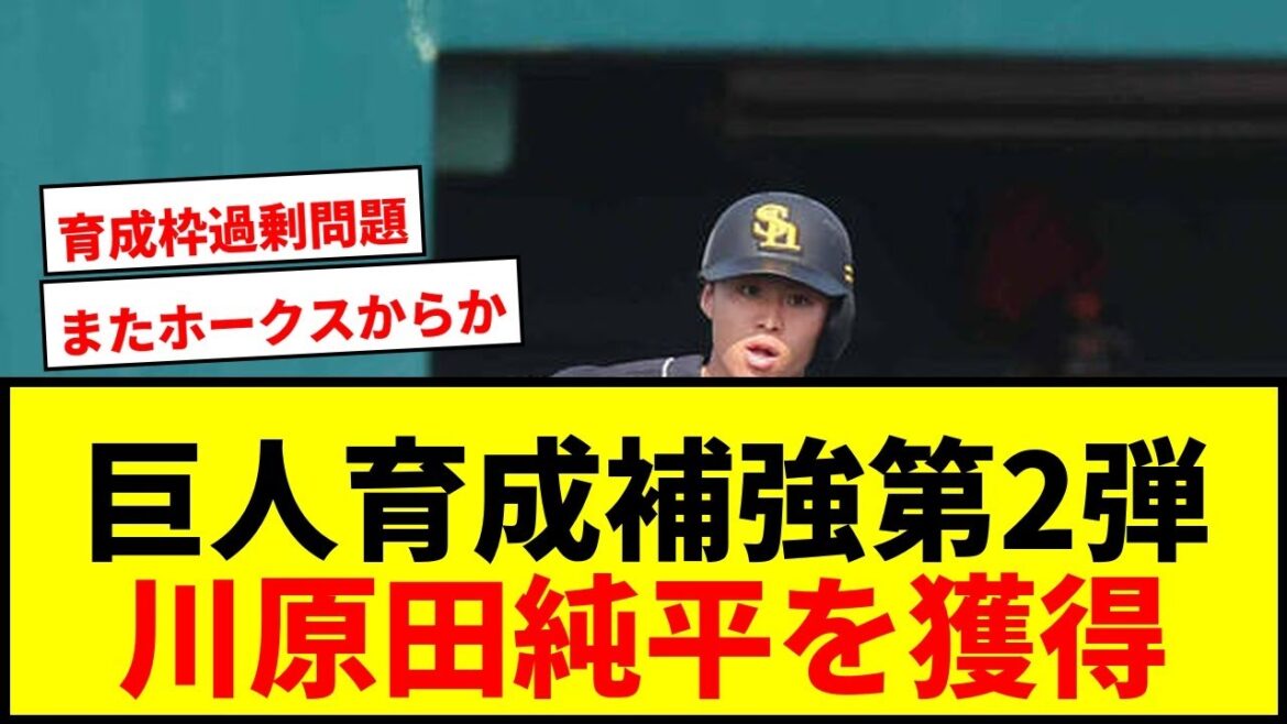 【速報】巨人、前ソフトバンクの俊足堅守内野手・川原田純平を育成契約で獲得！機動力強化へ期待高まる