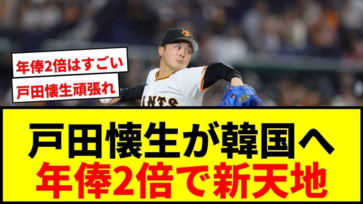 【速報】前巨人・戸田懐生が韓国NCダイノスに1年2000万円で加入！「アジア枠」で挑戦wwww