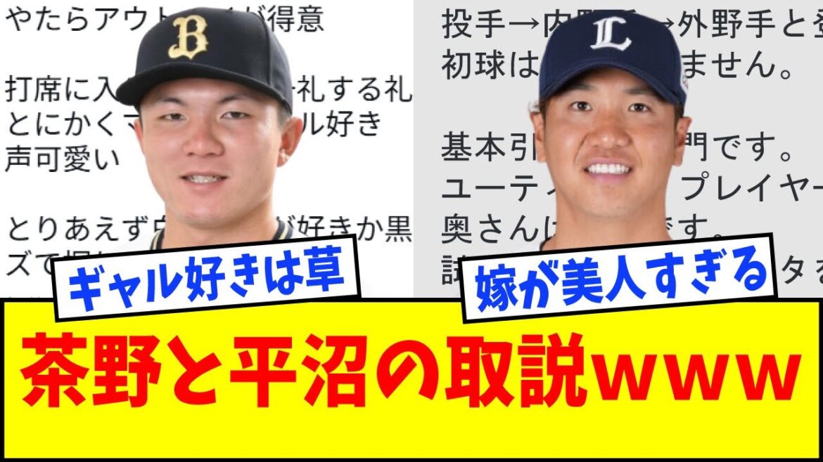 【現役ドラフト】オリックス・茶野篤政と西武・平沼翔太の取扱説明書wwwww【なんJ反応】【ネットの反応】 【現役ドラフト】オリックス・茶野篤政と西武・平沼翔太の取扱説明書wwwww【なんJ反応】【ネットの反応】