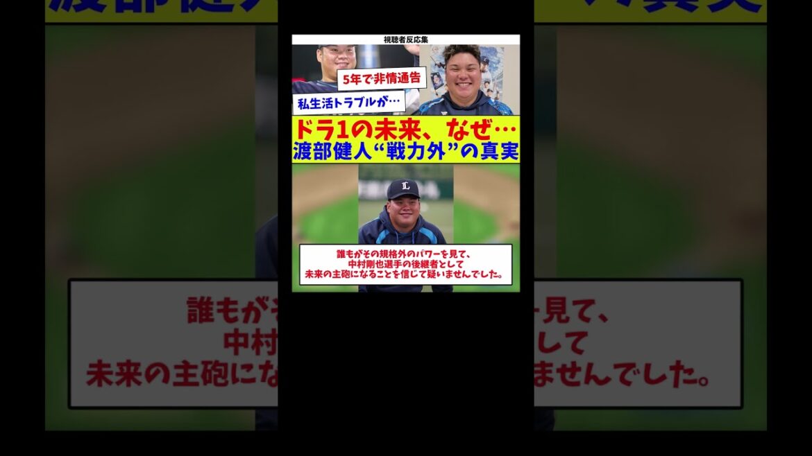 【視聴者反応集】ドラ1の未来、なぜ…渡部健人“戦力外”の真実【野球情報】【2ch 5ch】【なんJ なんG反応】【野球スレ】