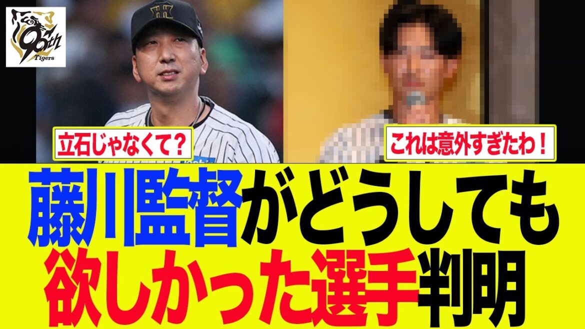 【阪神】藤川監督がどうしても欲しかった選手が激アツな件　阪神ファンの反応集