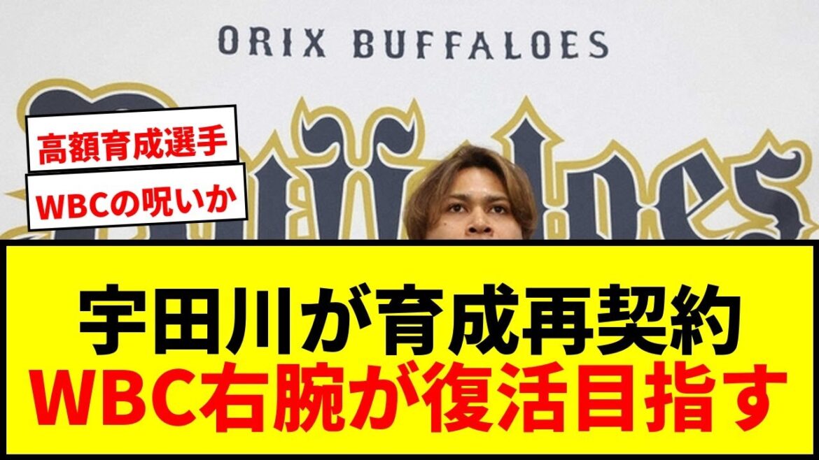 【速報】オリックス宇田川優希、年俸2800万円で育成再契約!WBC世界一貢献右腕が4月実戦復帰へ 【速報】オリックス宇田川優希、年俸2800万円で育成再契約!WBC世界一貢献右腕が4月実戦復帰へ