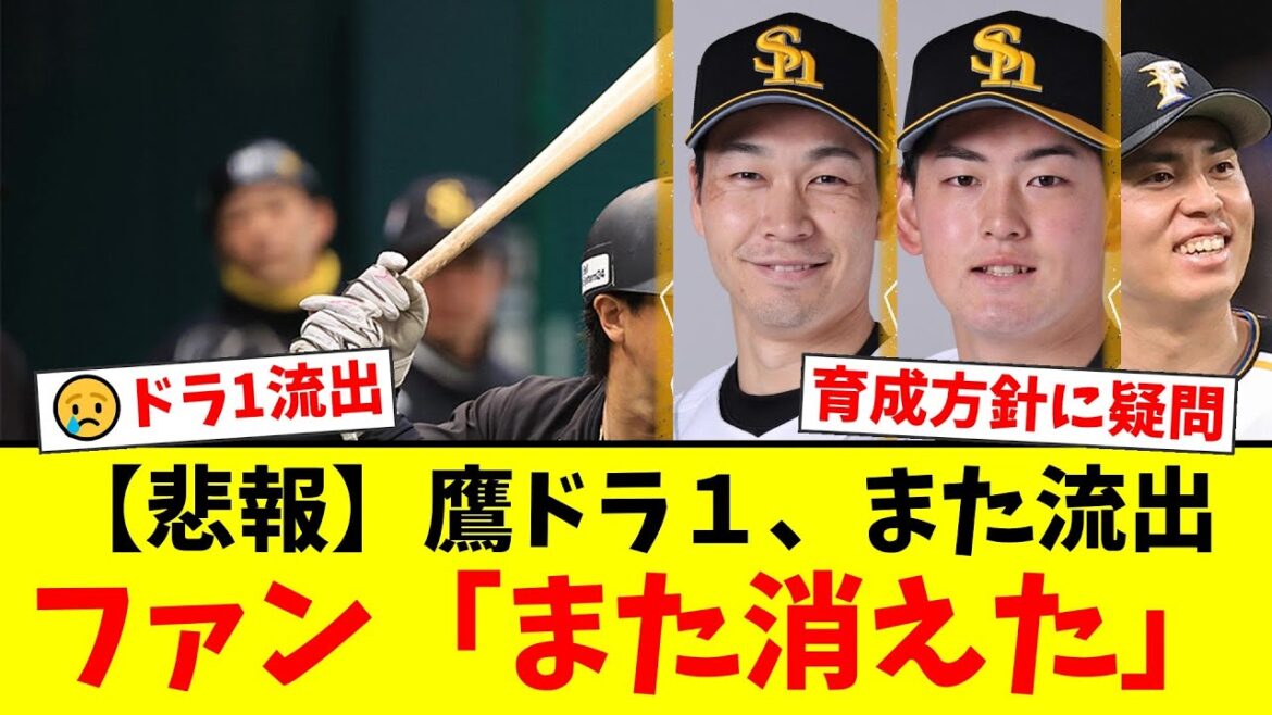 【衝撃】ソフトバンク、またもドラ1が流出…現役ドラフトで佐藤直樹が楽天へ。過去10年で6人目の逸材退団にファンから「育成どうなってるんだ」と批判殺到の事態に【プロ野球ファンの反応】