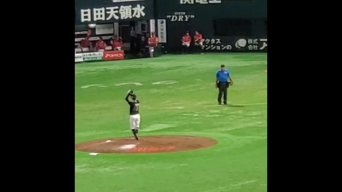 20250726　田嶋大樹　投球練習　#shorts　ｵﾘｯｸｽ･ﾊﾞﾌｧﾛｰｽﾞ@みずほPayPayﾄﾞｰﾑ福岡･ﾚﾌﾄ外野［鷹祭 SUMMER BOOST 2025］