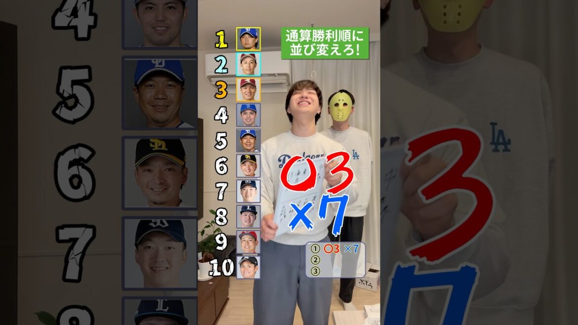 通算勝利順に並び替えろ！ #プロ野球 #野球 #則本昂大 #東浜巨 #fa