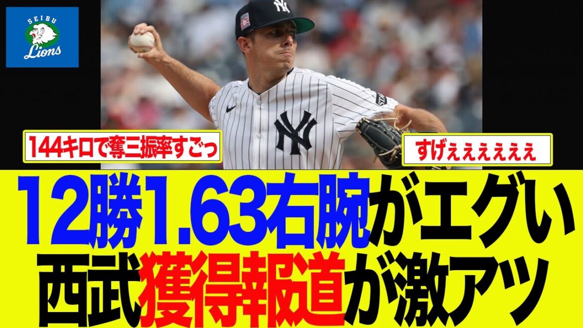【西武】12勝1.63右腕がエグい　西武獲得報道が激アツ　西武ライオンズファン反応集