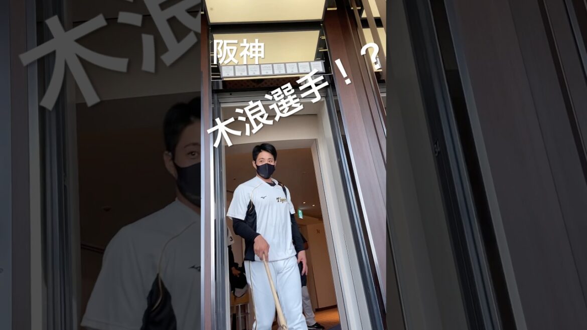 エレベーター乗ってたら木浪選手と小幡選手と井上ヘッド乗ってきた#阪神タイガース #阪神 #木浪聖也 #小幡竜平