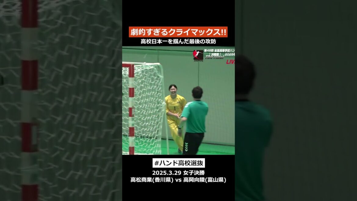 【ハンド高校選抜】劇的すぎる結末!優勝を決めたラスト20秒を│女子決勝・高岡向陵 vs 県立高松商業 #Shorts 【ハンド高校選抜】劇的すぎる結末!優勝を決めたラスト20秒を│女子決勝・高岡向陵 vs 県立高松商業 #Shorts