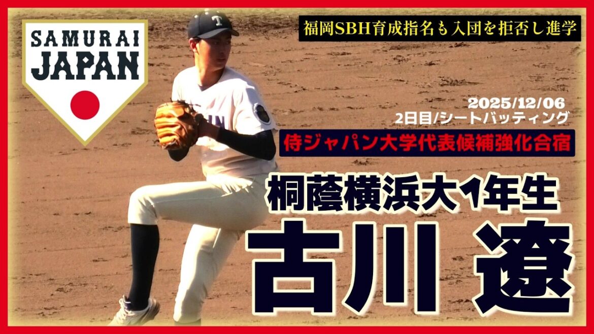 【≪2028ドラフト候補/投球練習(球速表示あり)≫3年後のドラフト上位指名を狙う右腕!/2025侍ジャパン大学代表候補強化合宿2日目】2025/12/06桐蔭横浜大1年生・古川 遼(日本学園高) 【≪2028ドラフト候補/投球練習(球速表示あり)≫3年後のドラフト上位指名を狙う右腕!/2025侍ジャパン大学代表候補強化合宿2日目】2025/12/06桐蔭横浜大1年生・古川 遼(日本学園高)
