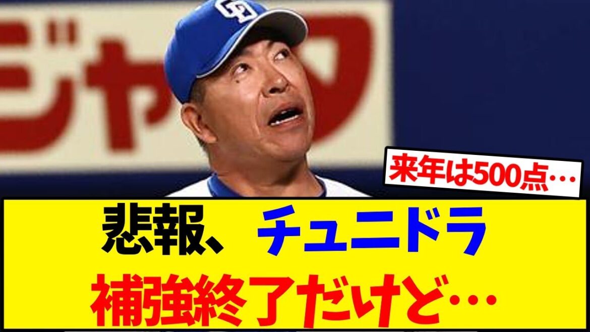 【中日ドラゴンズ】悲報、チュニドラ補強終了だけど…【野球反応集】