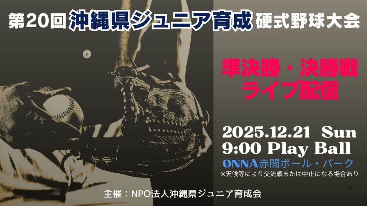 【野球】第20回沖縄県ジュニア育成硬式野球大会 準決勝・決勝戦