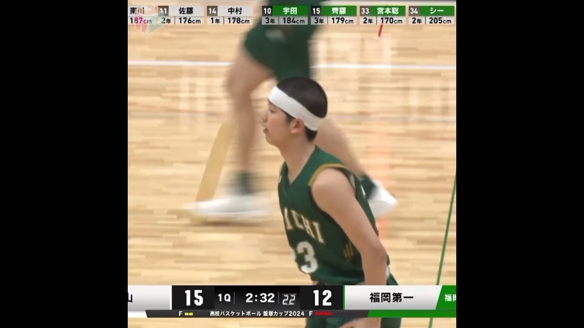 #バスケ 福岡第一圧巻10アシスト‼️トリッキーパス連発”宮本ツインズ”宮本聡(2年/170cm/No.33)[飯塚カップ2024] #shorts