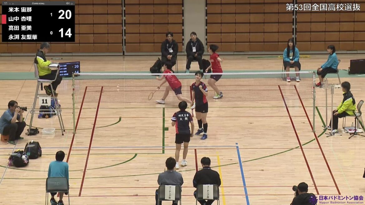 【高校選抜2025】個人対抗_女子ダブルス準決勝｜米本宙那／山中杏哩（四天王寺・大阪府）vs 髙田亜美／永渕友梨華（佐賀女子・佐賀県）