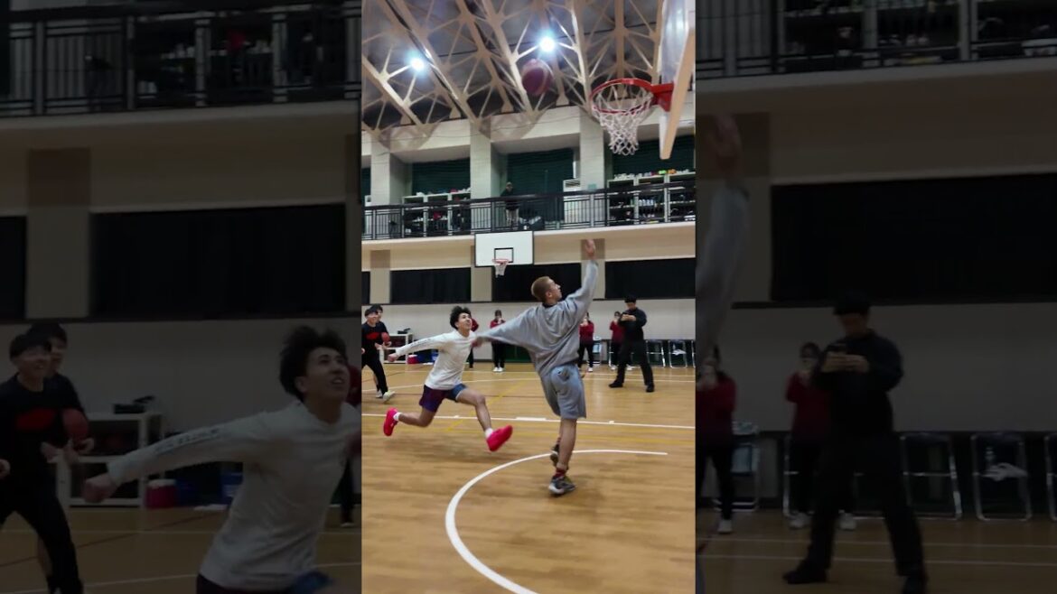 #バスケ 鳥取城北×ともやん ダンクチャレンジ 田中碧月(3年/179cm/鳥取市立国府中) #shorts #バスケ 鳥取城北×ともやん ダンクチャレンジ 田中碧月(3年/179cm/鳥取市立国府中) #shorts