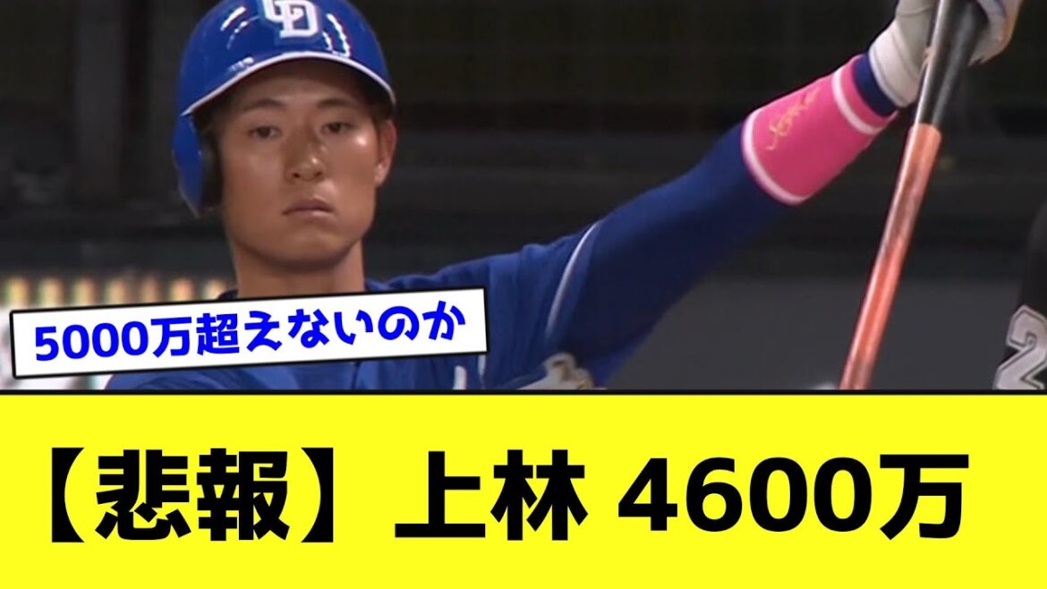 【悲報】上林の年俸、安い【なんJ反応】