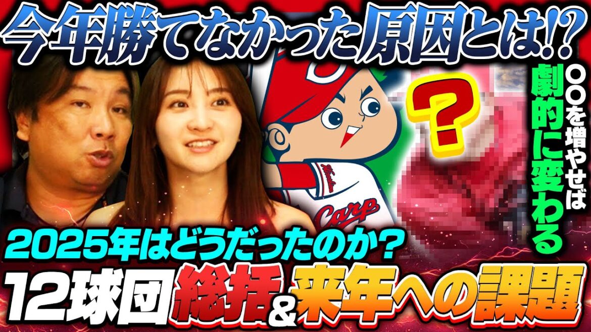 【広島総括2025】里崎優勝予想も広島5位低迷…『新井監督の責任‼︎』来季浮上するために投打の課題とは⁉︎データから見た今季の反省と来季への課題を里崎が徹底分析します‼︎