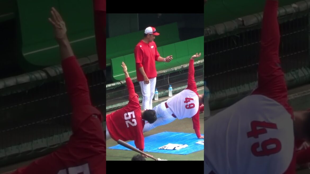 広島カープ、末包昇大・正隨優弥選手の体幹トレーニング　～2022年秋季キャンプ～