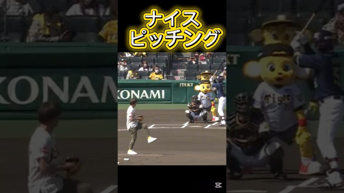 球場どよめく！さすが一流アスリート #始球式 #プロ野球 #阪神タイガース