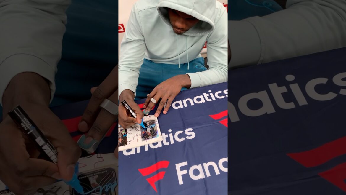 Anthony Edwards signing my Prizm silver rookie card #shorts