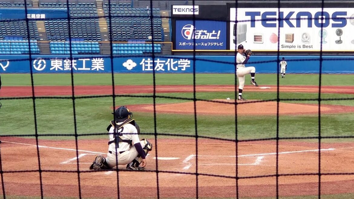 明治大学・山口瑛太 新人戦での投球練習 2025 11 03 (創志学園)