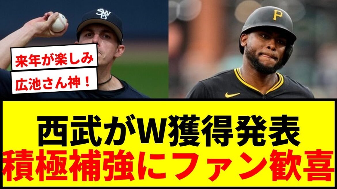 【速報】西武、先発右腕ワイナンス&長距離砲カナリオのW獲得を発表!メジャー契約枠も日本でのプレー希望でファン歓喜 【速報】西武、先発右腕ワイナンス&長距離砲カナリオのW獲得を発表!メジャー契約枠も日本でのプレー希望でファン歓喜