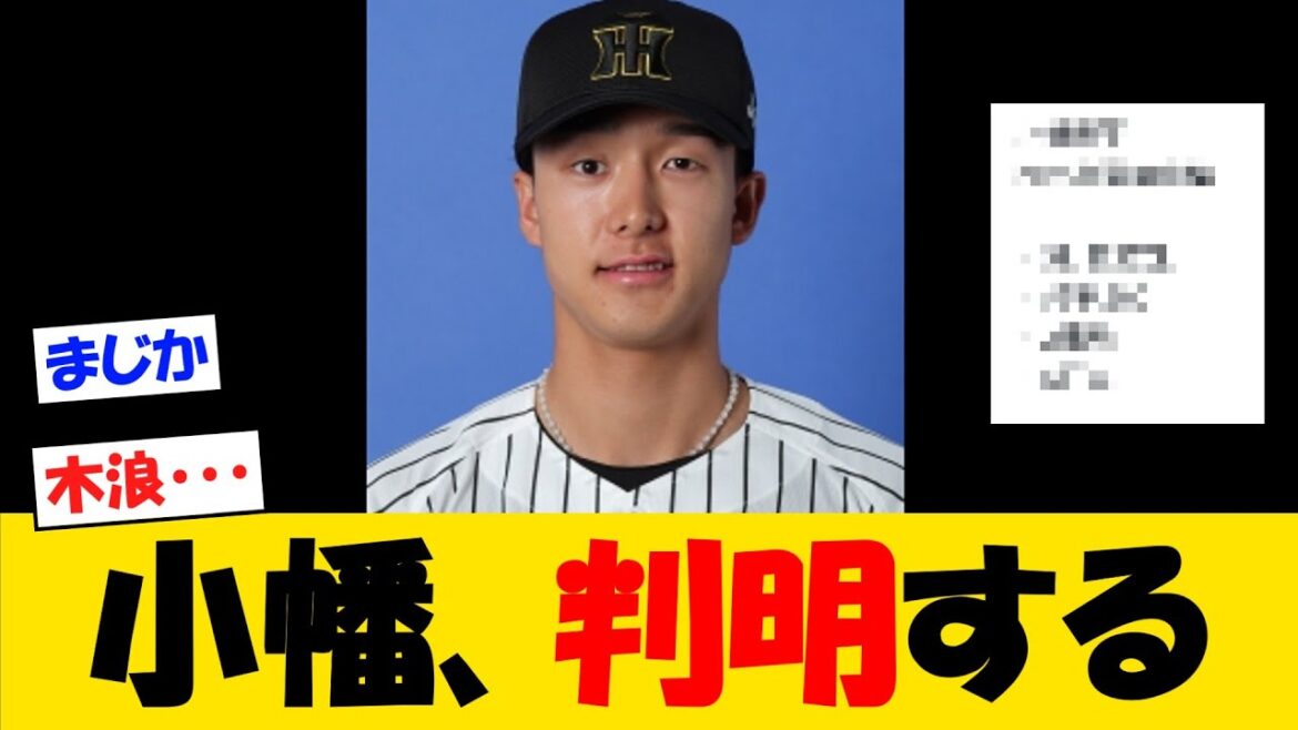 阪神・小幡、意外な事実が判明する・・・【野球情報】【2ch 5ch】【なんJ なんG反応】【野球スレ】