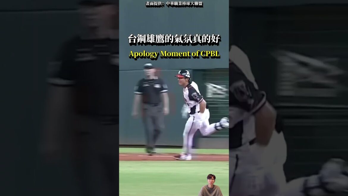 王柏融失誤漏接飛球以後跑去找林詩翔道歉 林詩翔也笑著跟他說沒關係 Apology Moment of CPBL #baseball #CPBL #shorts #中信兄弟