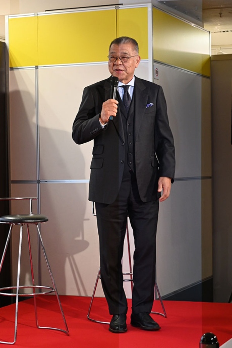 トークショーに登場した掛布雅之氏（12月17日 Lmaga.jp撮影）