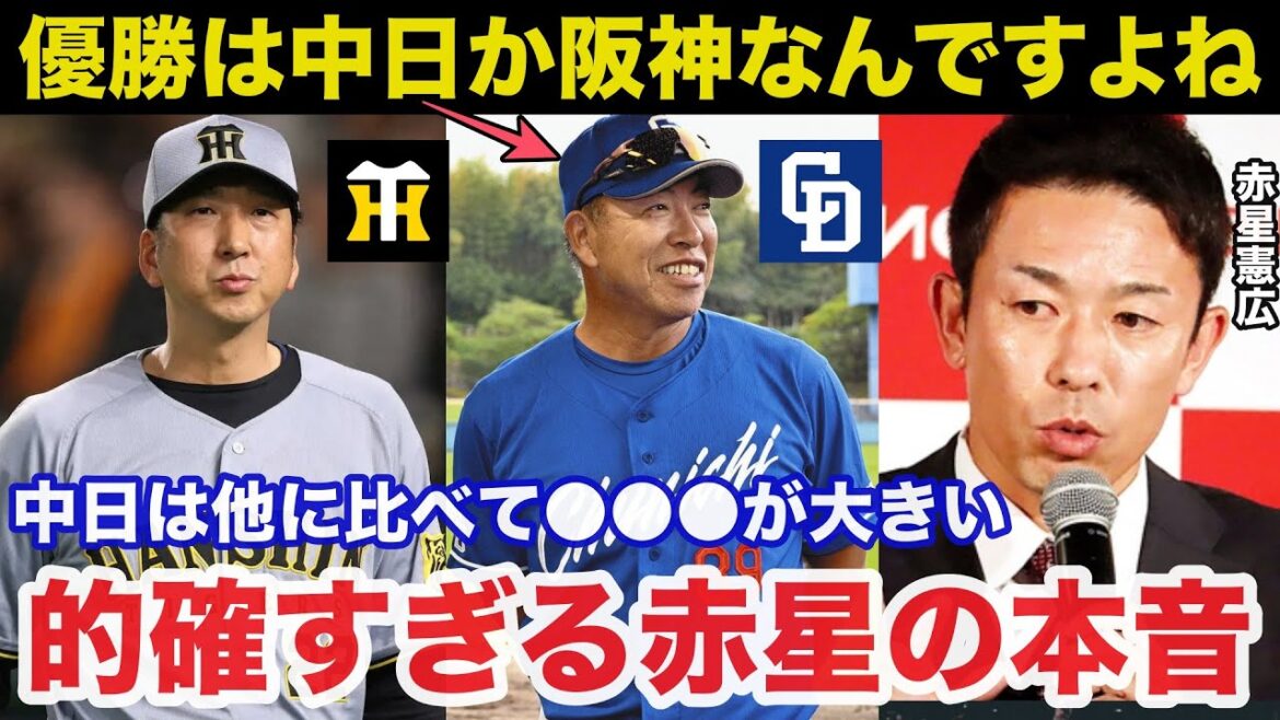 「優勝は中日か阪神なんだよね」セリーグ来季順位予想に阪神OB赤星憲広が放った本音が的確すぎると話題に【中日ドラゴンズ/阪神タイガース】 「優勝は中日か阪神なんだよね」セリーグ来季順位予想に阪神OB赤星憲広が放った本音が的確すぎると話題に【中日ドラゴンズ/阪神タイガース】