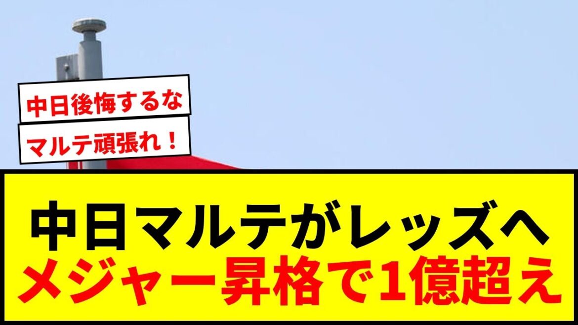 【速報】中日マルテがレッズとマイナー契約!メジャー昇格で1億6300万保証にファン騒然 【速報】中日マルテがレッズとマイナー契約!メジャー昇格で1億6300万保証にファン騒然