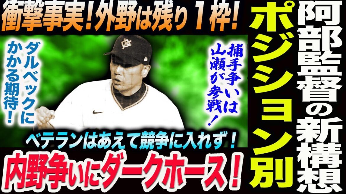 阿部監督のポジション別新構想！衝撃事実！外野は残り１枠！内野争いにダークホース！捕手争いは山瀬が参戦！ベテランはあえて競争に入れず！読売巨人軍 ジャイアンツ 巨人 GIANTS 阿部監督