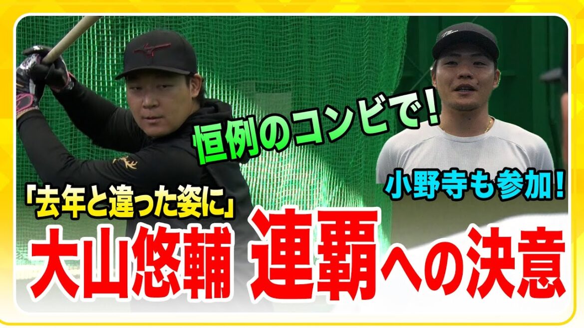 【自主トレ公開】#大山悠輔 選手が日鉄鋼板SGLスタジアム尼崎で自主トレを公開！2024年に果たせなかった連覇へ向け、決意を語りました！