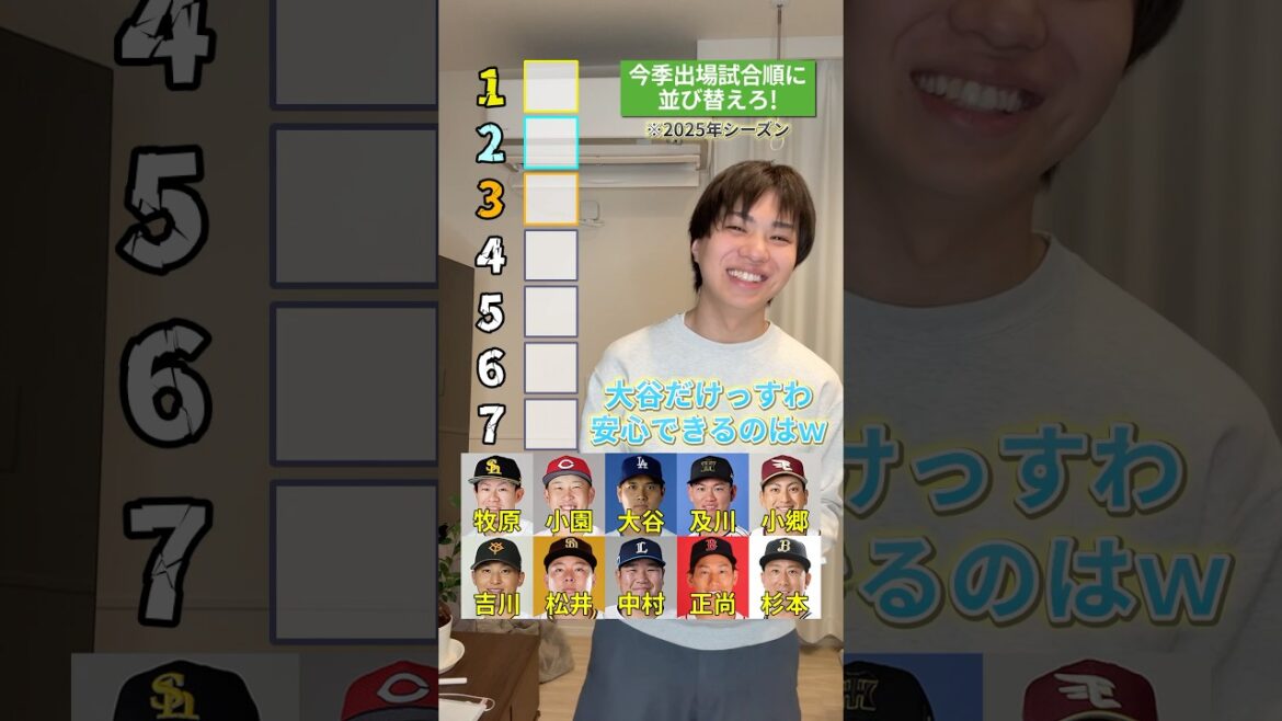 2025出場試合数順に並び替えろ！ #プロ野球 #野球 #超プロ野球ultra #きゃんちゅー