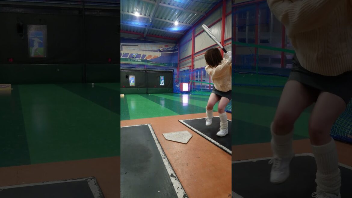 惜しい！！ #野球女子 #baseball #バッティング