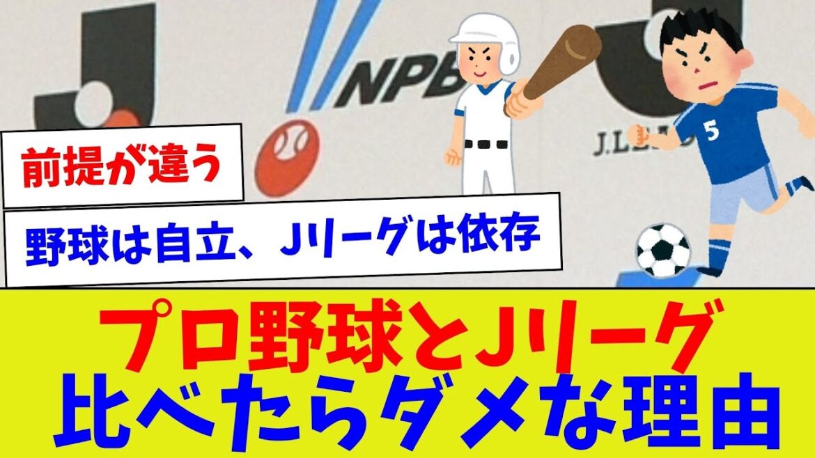 【そもそも大前提比べるの失礼ちゃう？w】プロ野球とJリーグ比べたらダメな理由【野球情報】【2ch 5ch】【なんJ なんG反応】【野球スレ】