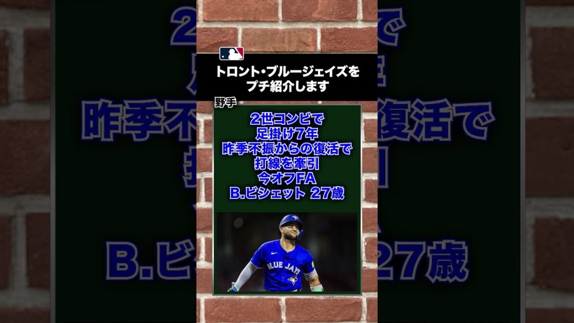 【MLB】ブルージェイズをプチ紹介します
