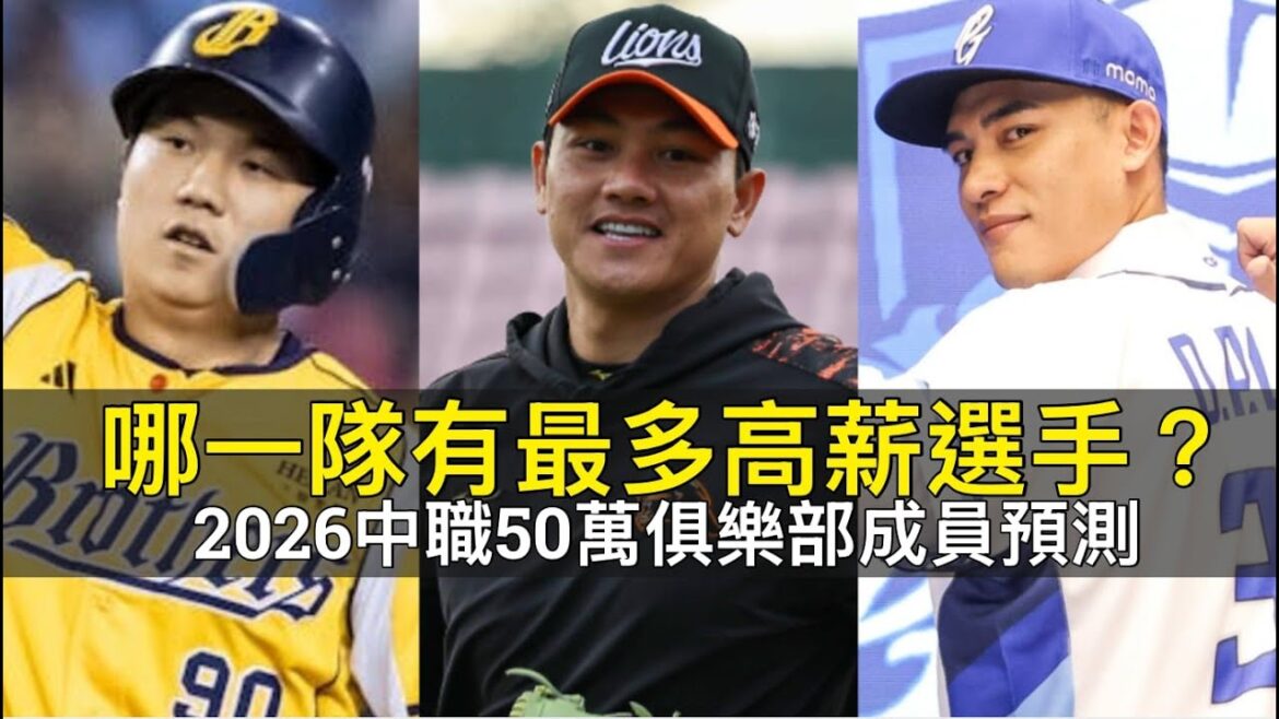 哪一隊有最多高薪選手？2026中職50萬俱樂部成員預測