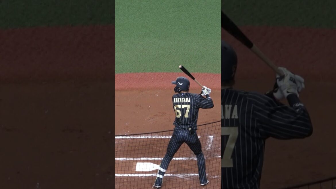 バットに念を込める中川圭太→見事ホームラン！！！！ #中川圭太  #オリックスバファローズ